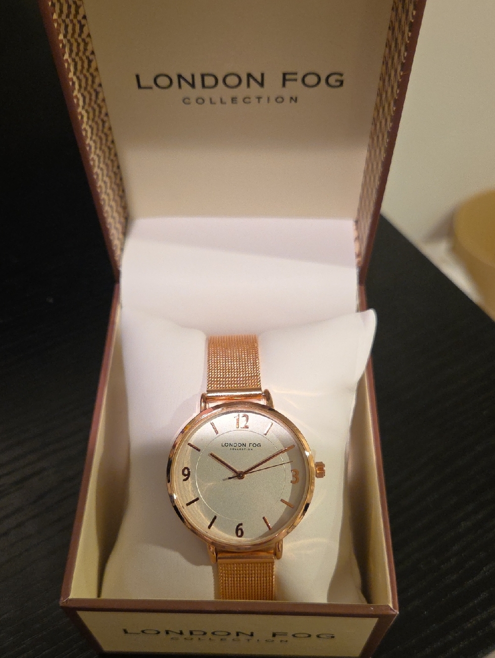 London Fog Rose Gold and Silver Dial Women's Mesh Watch